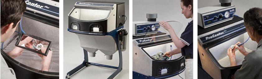 The Manual System featuring the Comco AccuFlo microblaster and the ProCenter Plus.