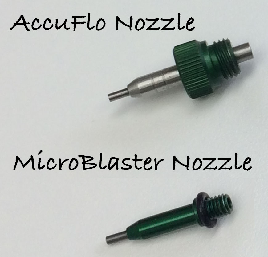 The AccuFlo and MicroBlaster nozzles