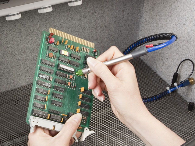 Remove conformal coatings and rework circuit boards with MicroBlasting.
