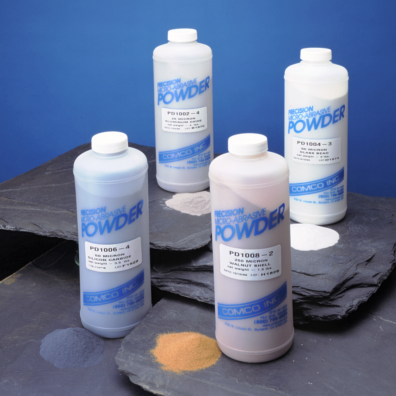 Comco offers an array of abrasive media for MicroBlasting applications.